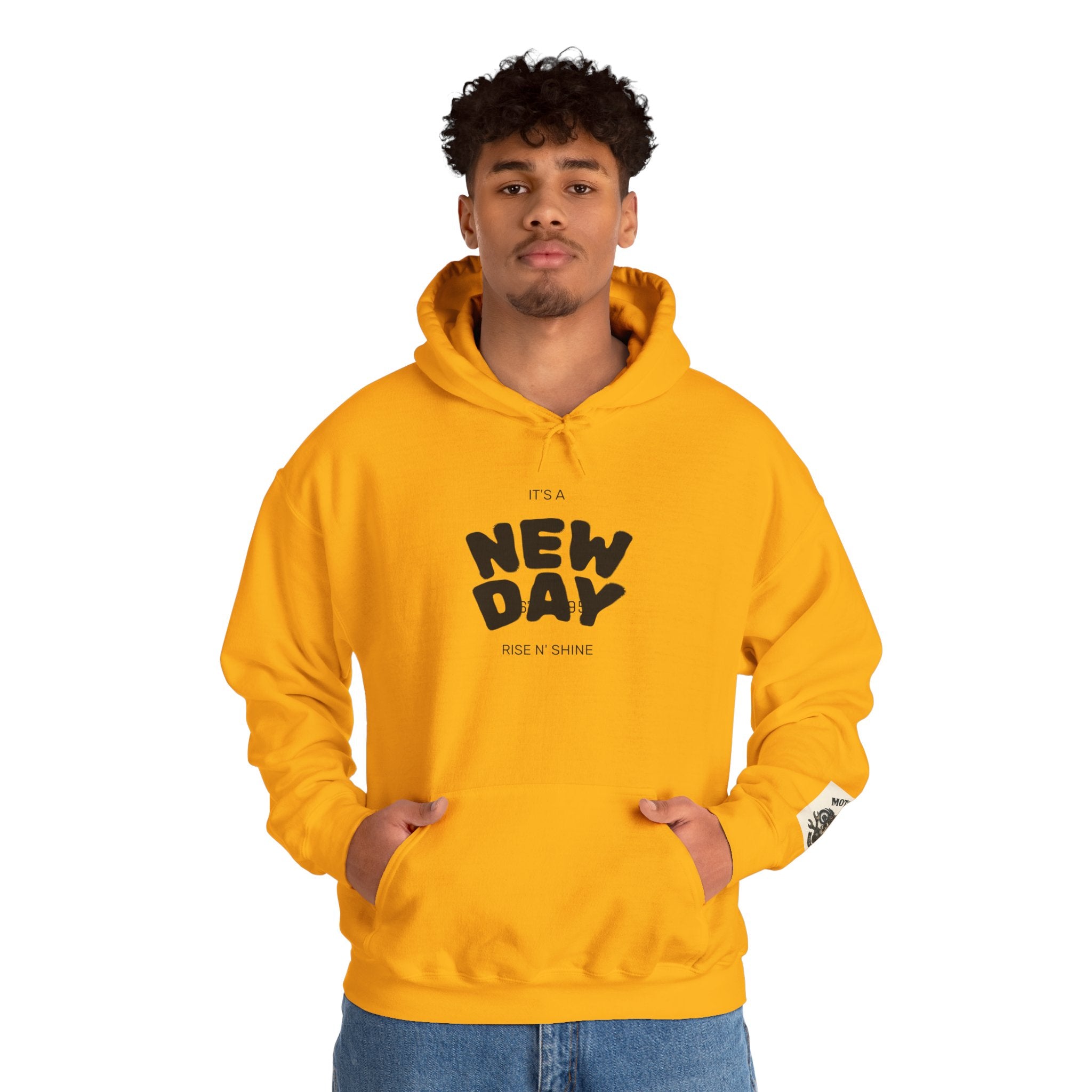 The Gildan Heavy Blend Yellow hoodie bike gang premium