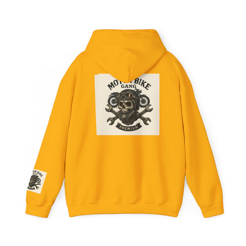 The Gildan Heavy Blend Yellow hoodie bike gang premium